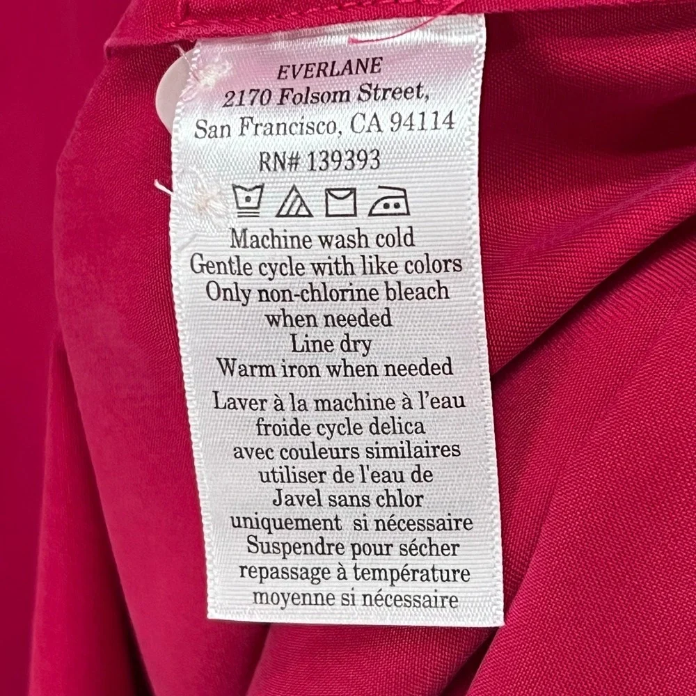 Everlane Tencel Gathered Maxi Dress L Pink Button Modest Oversized Quiet Luxury‎